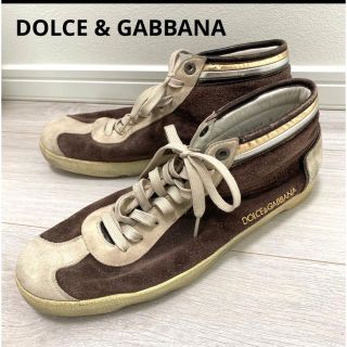 ドルチェアンドガッバーナ(DOLCE&GABBANA)のドルチェアンドガッバーナ　スニーカー　26.0 ブラウン　ロゴ(スニーカー)