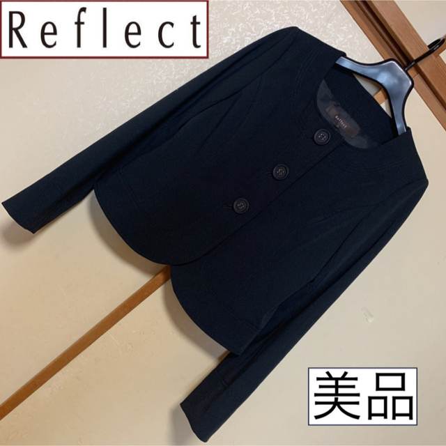 美品♡Reflect リフレクト♡ノーカラージャケット　黒　ブラック　フォーマルのサムネイル