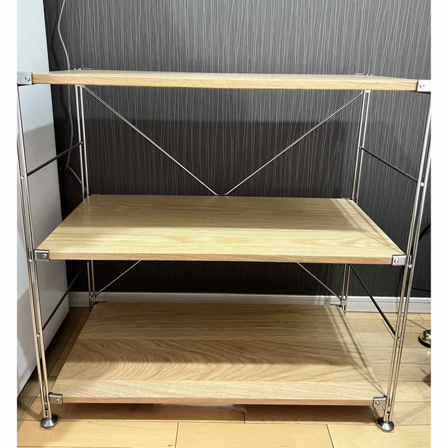 無印良品 ステンレスユニットシェルフ オーク材 小