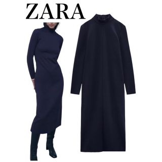 ザラ(ZARA)の匿名配送　新品　ZARA ダンボール　スウェット　ワンピース　タグ付(ロングワンピース/マキシワンピース)