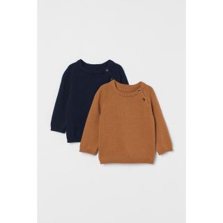 エイチアンドエム(H&M)の一回着用　H&M BABY サイズ75 ファインニットセーター 2枚セット(ニット/セーター)