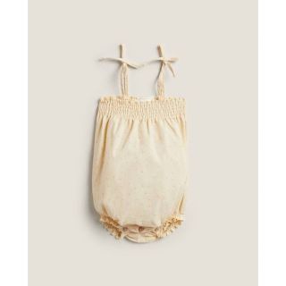 ザラ(ZARA)の新品タグ付き　ZARA HOME BABY フラワーロンパース　80(ロンパース)