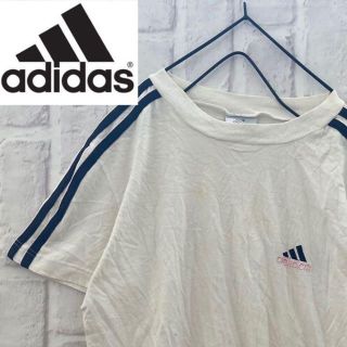 アディダス(adidas)の【USED】adidas アディダス Tシャツ半袖 スリーライン ワンポイント(Tシャツ/カットソー(半袖/袖なし))