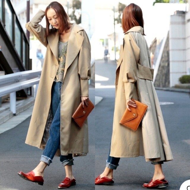 Ameri【未使用品】バックフリル ジャケット トレンチコート