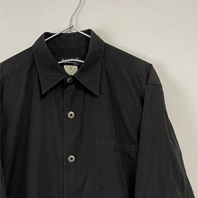 90s agnes b. HOMME 長袖シャツ 金具ボタン 黒