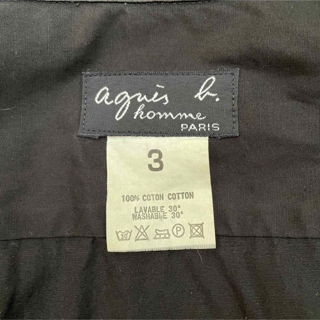 agnes b.(アニエスベー)の古着 90s agnes b. HOMME 長袖シャツ 金具ボタン 黒 メンズのトップス(シャツ)の商品写真