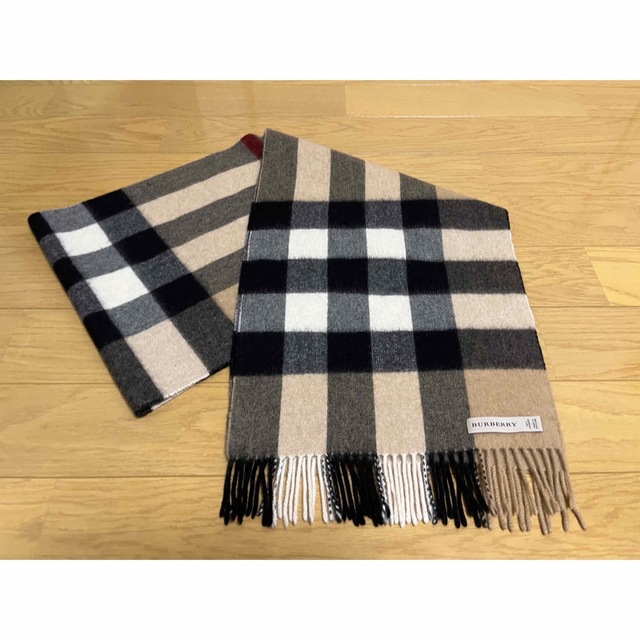 BURBERRY バーバリー カシミア100％ 大判マフラー キャメル 傷有 ...