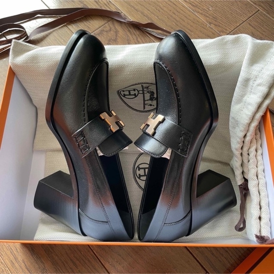 専用エルメス HERMES モカシン 《ドーフィン》 70　36　黒 新品未使用