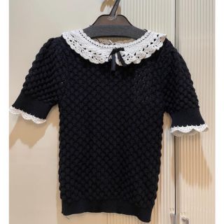 ザラ(ZARA)の新品タグ付 ZARA クロシェットレース 襟付きニット ザラ(ニット/セーター)