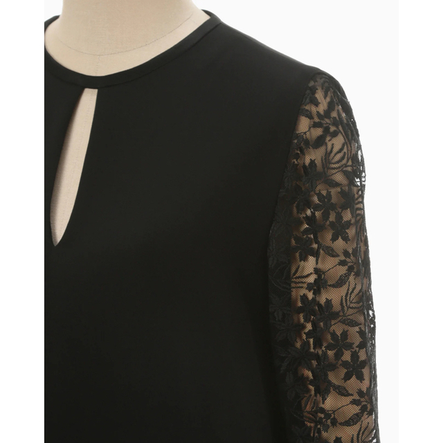 mame - Floral Lace Sleeve Dress - blackの通販 by コメント逃げは