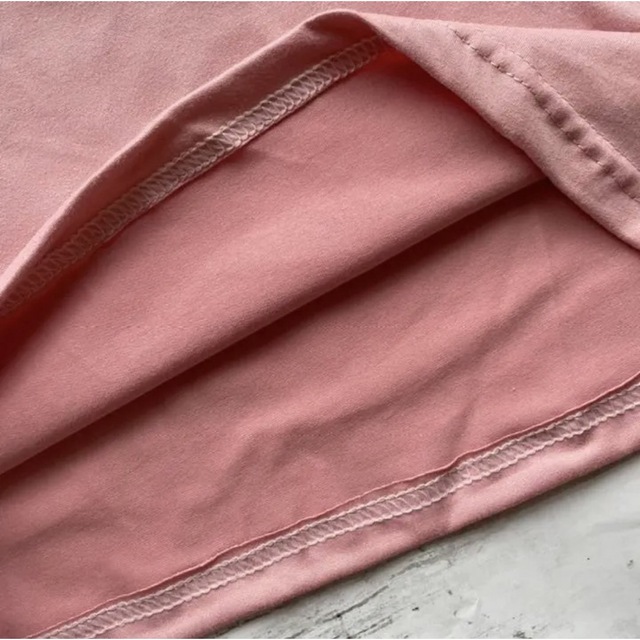 レディース 半袖 Tシャツ ピンク 韓国 スマイル ペア おそろい 刺繍 M レディースのトップス(Tシャツ(半袖/袖なし))の商品写真