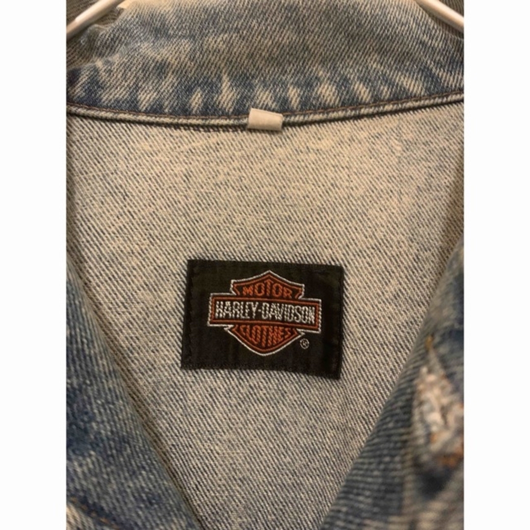 Harley Davidson(ハーレーダビッドソン)のused 希少♡90s ハーレーダビッドソン デニムジャケット USA製 メンズのジャケット/アウター(Gジャン/デニムジャケット)の商品写真