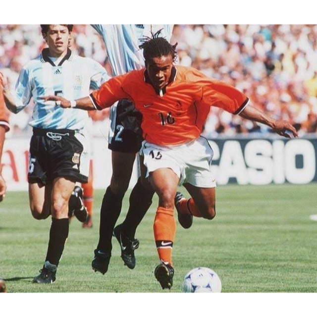 オランダ代表1998W杯 Hレプリカユニフォーム #8ベルカンプ サイン入り 7