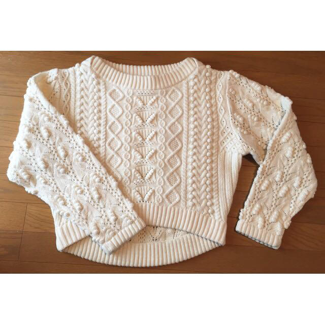 安いファッション me&me couture mixケーブルポンポンニット ニット ...