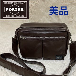 ポーター(PORTER)の【美品】 ポーター カメラバッグ ショルダーバッグ フリースタイル ブラウン L(ショルダーバッグ)