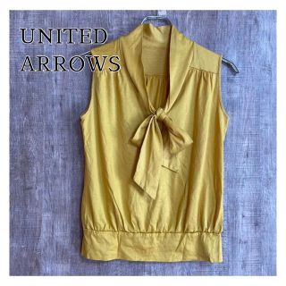 ユナイテッドアローズ(UNITED ARROWS)のユナイテッドアローズ　ノースリーブ　カットソー　フリーサイズ　レディースイエロー(カットソー(半袖/袖なし))