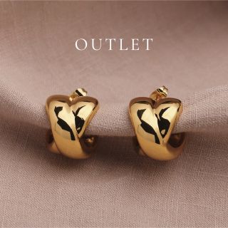 ドゥーズィエムクラス(DEUXIEME CLASSE)の<Outlet>cross knot pierce 18kgp(ピアス)