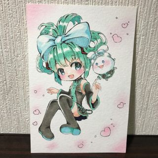 イラスト　手描き　初音ミク(ボーカロイド)