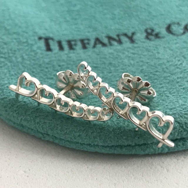 Tiffany ラビングハートクライマーピアス美品