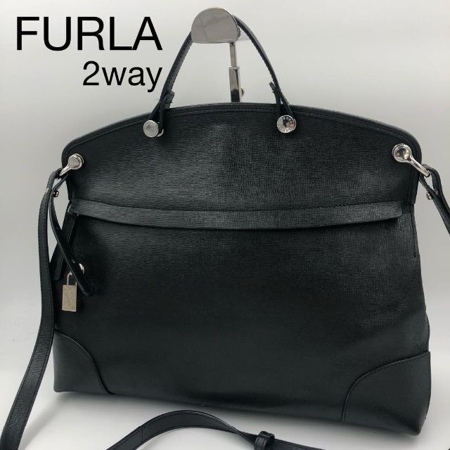 FURLA フルラ パイパー 2wayハンドショルダーバッグ Lサイズ 黒