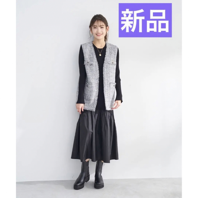 破格5日まで限定値下！タグ付き今季新作VEST WITH KNIT JACKET