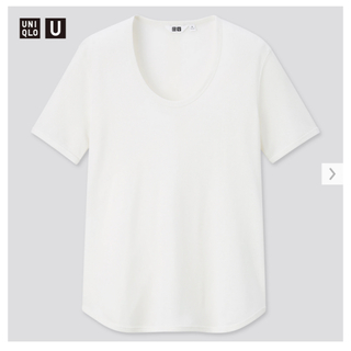 ユニクロ(UNIQLO)の【新品・タグ付き】ユニクロU  リブラウンドネックT XL ホワイト　完売商品(Tシャツ(半袖/袖なし))