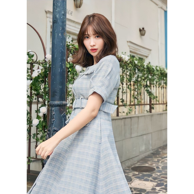 herlipto Classic Tweed Belted Dress