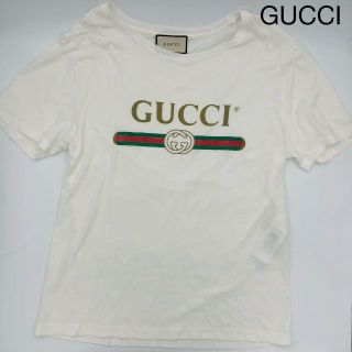 Gucci - グッチ 半袖Tシャツ L ホワイト プリント ロゴ シェリーライン
