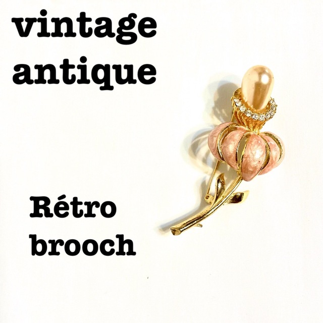 美品【 vintage 】 アンティークブローチ レトロブローチ パール 花 | フリマアプリ ラクマ