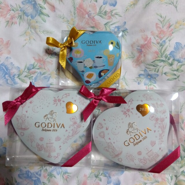 GODIVA - 【空き缶のみ、３点セット】２０２３ ＧＯＤＩＶＡ ハート缶