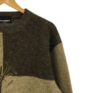 ミスタージュンコ セーター ニット プルオーバー 刺繍 ロゴ 長袖 M 茶