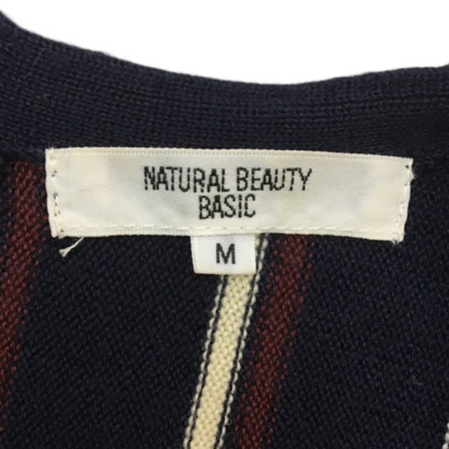 NATURAL BEAUTY BASIC(ナチュラルビューティーベーシック)のナチュラルビューティーベーシック セーター ニット ストライプ 長袖 M 紺 レディースのトップス(ニット/セーター)の商品写真