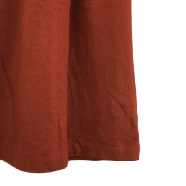 UNTITLED(アンタイトル)のアンタイトル スカート 台形 膝丈 タック ラップ風 無地 ウール 2 赤 レディースのスカート(ひざ丈スカート)の商品写真