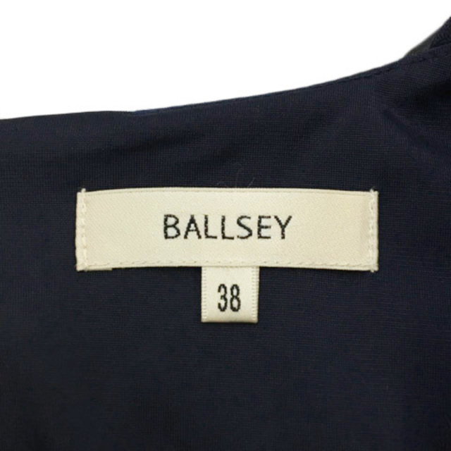 Ballsey(ボールジィ)のボールジー トゥモローランド ワンピース ミニ ウール 無地 七分袖 38 紺 レディースのワンピース(ミニワンピース)の商品写真
