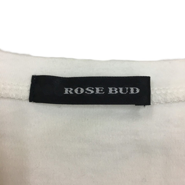 ROSE BUD(ローズバッド)のローズバッド カットソー ブラウス プルオーバー 切替 長袖 F 白 赤 レディースのトップス(カットソー(長袖/七分))の商品写真