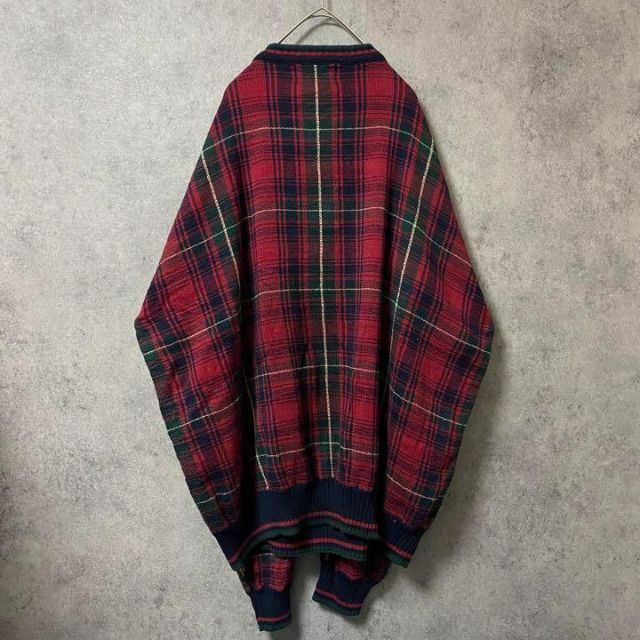 90s vintage 総柄ニット コットン メンズ XXL 古着 個性派 90s vintage 総柄ニット コットン メンズXL 古着 トナカイ 個性派