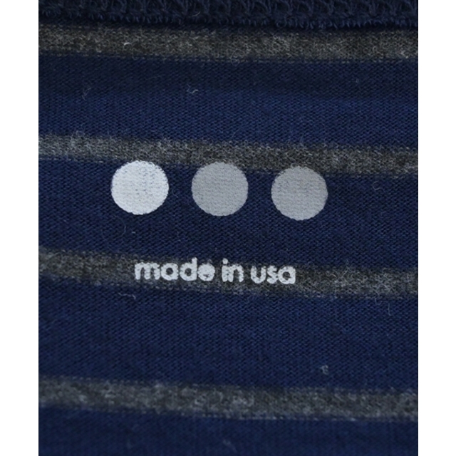 three dots(スリードッツ)のthree dots Tシャツ・カットソー S 紺xグレー(ボーダー) 【古着】【中古】 レディースのトップス(カットソー(半袖/袖なし))の商品写真