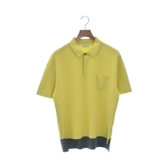 VALENTINO ヴァレンティノ ポロシャツ M 黄xグレーボタン袖丈
