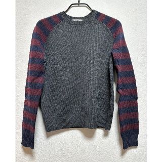 美品 カルヴェン  ニット S  ハイネック 黒色 スクエア柄 CARVEN