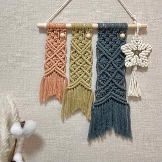 【クモモ様専用】macramé✳︎くすみカラー*こいのぼりタペストリー(インテリア雑貨)