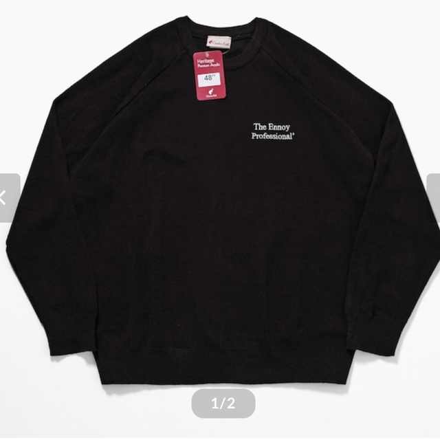 ennoy ROUND NECK PULLOVER (BLACK)  mサイズ