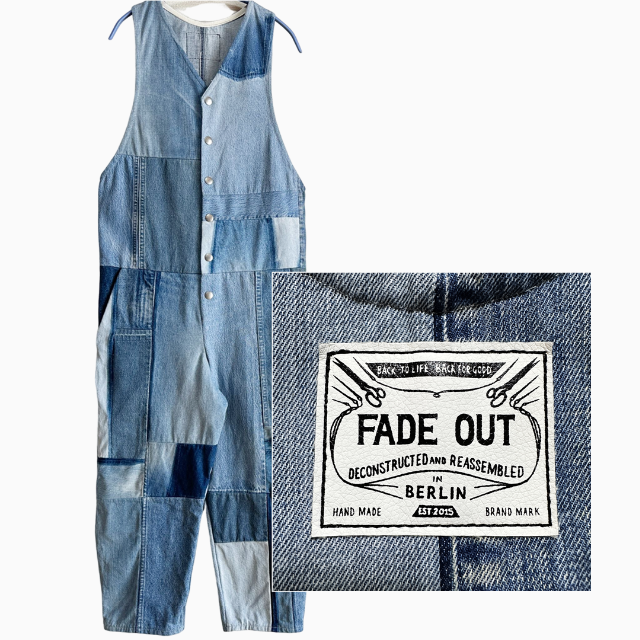 【FADE OUT LABEL】ベルリン パッチワーク オーバーオール ドイツ製