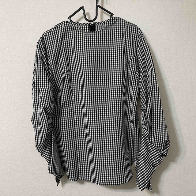 LE CIEL BLEU(ルシェルブルー)のルシェルブルー　ギンガムチェックドローストリングシャツ　36サイズ レディースのトップス(シャツ/ブラウス(長袖/七分))の商品写真