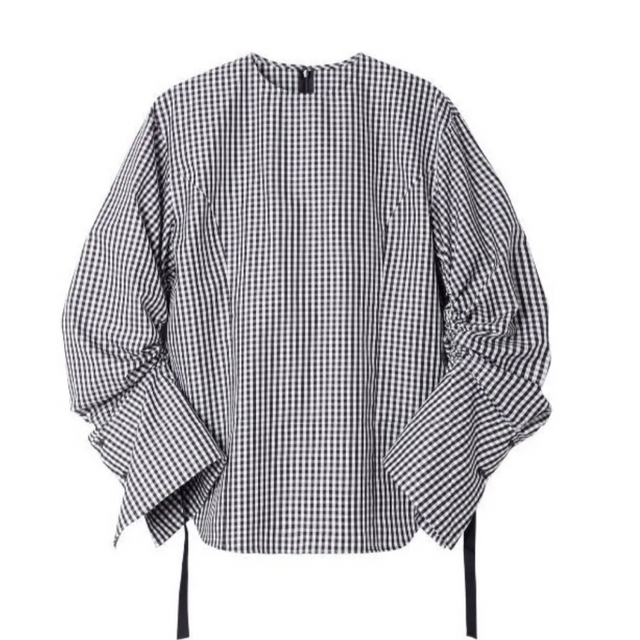 LE CIEL BLEU(ルシェルブルー)のルシェルブルー　ギンガムチェックドローストリングシャツ　36サイズ レディースのトップス(シャツ/ブラウス(長袖/七分))の商品写真