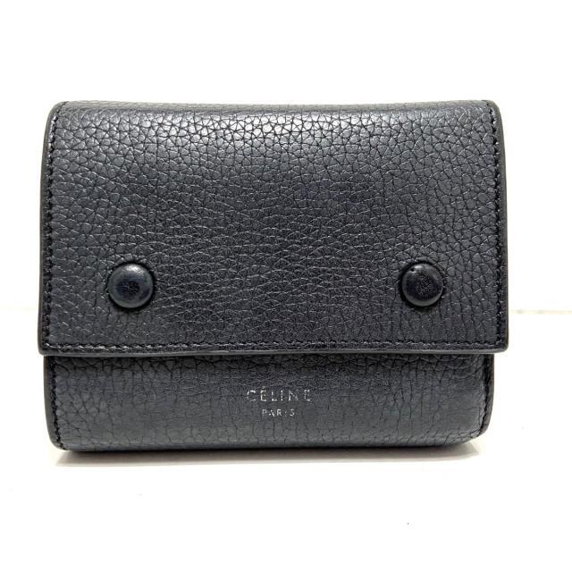 CELINE 決し ブラックレザー三つ折り財布 CELINE 決し ブラックレザー三つ折り財布