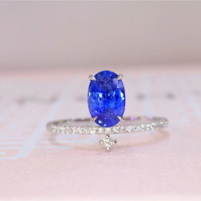天然コーンフラワー ブルーサファイア ダイヤ リング1.38ct k18 f ... 天然コーンフラワー ブルーサファイア リング1.21ct k18 f