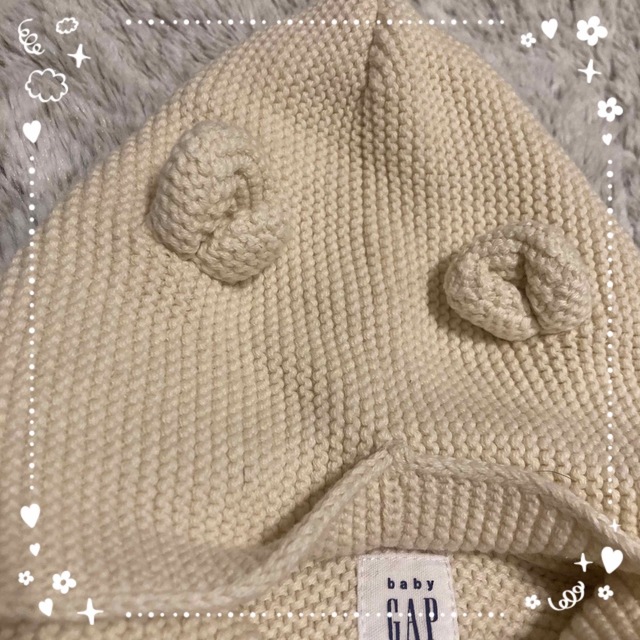 babyGAP(ベビーギャップ)のbaby GAP くま耳ニットカーディガン キッズ/ベビー/マタニティのベビー服(~85cm)(カーディガン/ボレロ)の商品写真