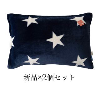 プレミアム発熱枕カバー(43×63cm) , 星柄ネイビー　2個セット(シーツ/カバー)