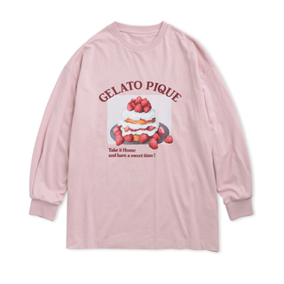 ジェラートピケ(gelato pique)のジェラートピケ♡ピンク♡︎ハイカロリー プリントロンT♡(Tシャツ(長袖/七分))