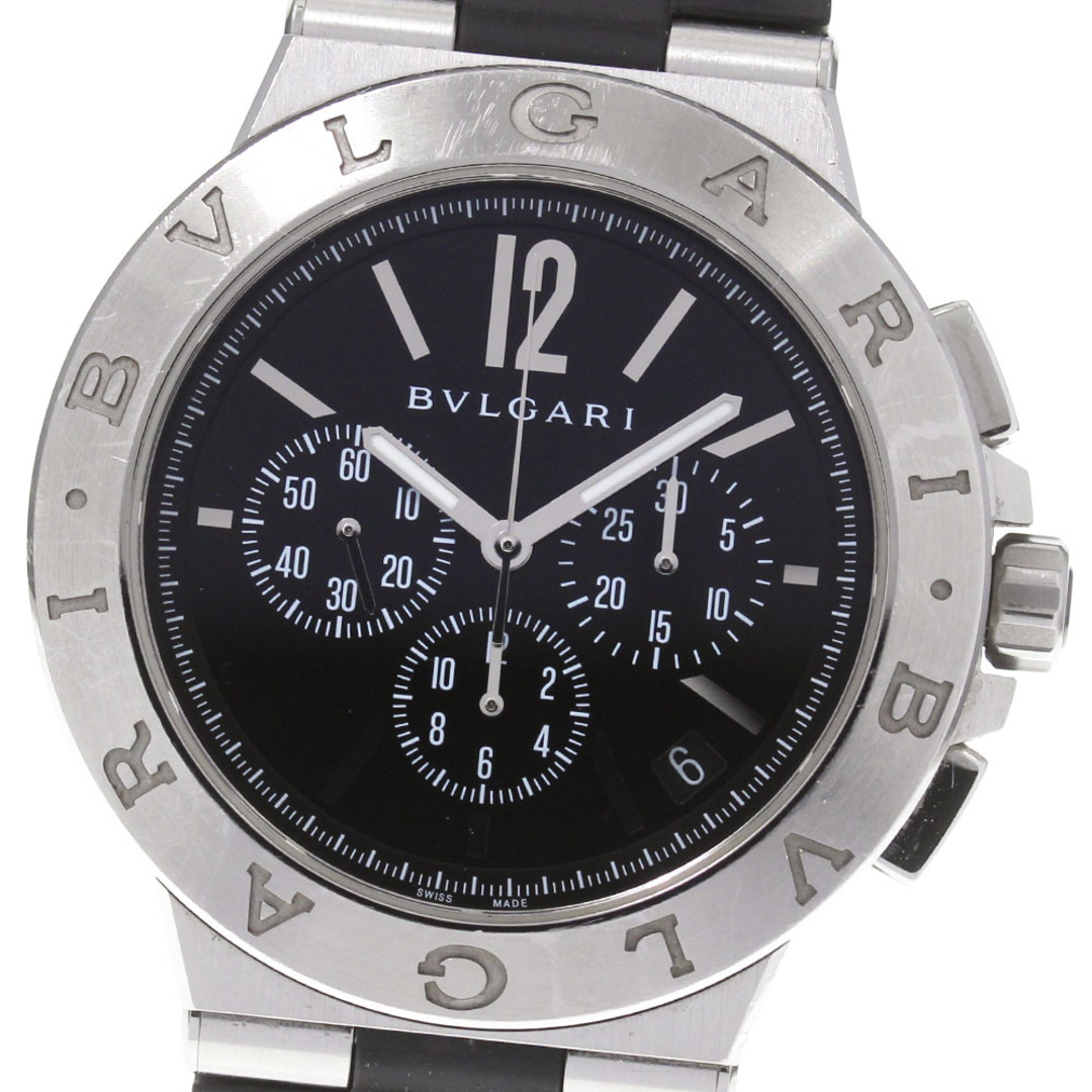 ブルガリ BVLGARI DG41SCH ディアゴノ・ヴェロチッシモ クロノグラフ デイト 自動巻き メンズ _741128メンズ素材